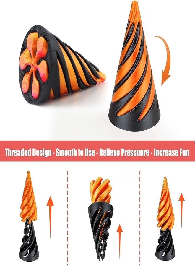 Olafur Spiral Cone Fidget Toy | Impossible Cone Pyramid Passthrough Sculpture Toy | 3D Printed Spiral Cone Fidget Toy Decoration and Playing for Desktop, Home, Office, Stress and Anxiety Relaxing - Image 4